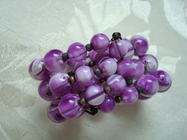 Vintage Wrap Bracelet ~ Purple ~ Lavendar Beads - £7.96 GBP