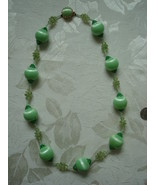Vintage Necklace Green Plastic Beads ~ Japan - £11.00 GBP