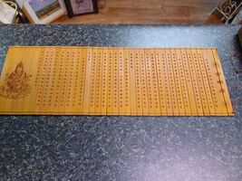 Vtg Bamboo Buddha Power Symbols Wall Hanging Scroll 6" x 18" - $24.74