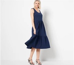 Encore by Idina Menzel Regular Tiered Midi Dress (Midnight, Large) A508789 - $19.53