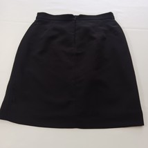 J Crew Women Sz 6 Crepe Tilted Wrapped Pencil Lined Skirt Black/White Edge C5875 image 2