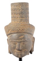 Antigüedad Koh Ker Estilo Piedra Montado Khmer Vishnu Cabeza - 28cm/27.9cm - £738.34 GBP