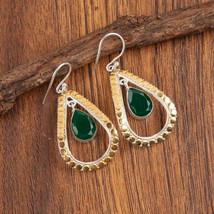 Green Onyx Gemstone 925 Silver Earring Handmade Jewelry Earring 2.27&quot; - £10.52 GBP