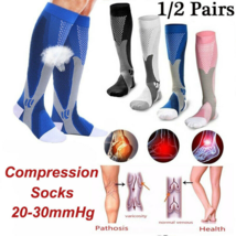 2Pairs Compression Socks Varicose Veins Sports Running Football Fitness ... - £4.06 GBP+