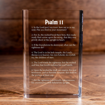 Psalm 11 Laser Engraved Crystal Book - Elegant Religious for Devoted Believers  - £160.56 GBP