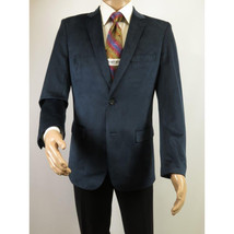 Men's Velvet Sports Coat Grammy Amy Award By BASSIRI , LEONARDI J1042 Navy Blue image 6