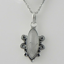 925 Sterling Silver Moonstone Handmade Necklace 18&quot; Chain Festive Gift PS-1905 - £26.12 GBP