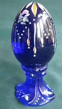 Fenton 2000 Limited Edition Egg on Sculpted Base. Cobalt - Hand Painted  - $26.00