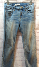 Madewell sz 4 skinny straight stretch light wash jeans women distressed - £10.07 GBP