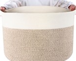 Extra Large 22 X 14 Inches Decorative Cotton Rope Basket, Blanket Basket... - $38.99