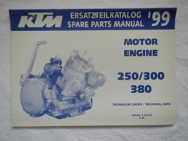 1999 KTM Spare Parts Manual Engine Motor 250 300 380 Technical data Eng ... - $26.32