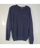 Mens Izod 100% Cotton Navy on Navy Diamond pattern Sweater Size Large - $24.16