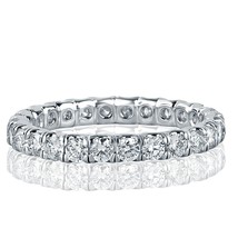 1 1/3 Carat Round Cut Diamond Eternity Wedding Band 18k White Gold - £1,568.29 GBP