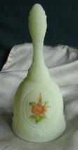 Fenton Cameo Bell in Custard w/Hp Pink [Coral Red] Roses - £15.67 GBP