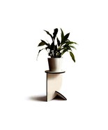 Circular Wooden Plant Stand, Contemporary Pedestal Coffee Table for Indo... - $1,617.51 MXN