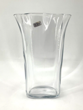 Vintage Kosta Boda Ruffled Edge 6 3/4&quot; Crystal Glass Vase Handmade Sweden - $79.19
