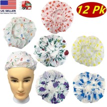 12 Pk Reusable Plastic Hair Caps for Women Spa, Home Use, Hotel &amp; Hair Salon - £5.43 GBP