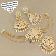Bollywood Style Indian Traditional High Gold Plated Choke Necklace Jewelry Set - £29.61 GBP