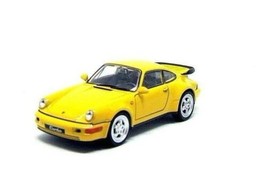 Porsche 964 Turbo Yellow Welly 1:38 Diecast AUTO-SAMMLERMODELL, Neu - $32.45