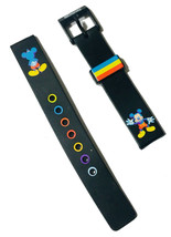Disney Mickey Mouse Tres Colores 14mm Caucho Negro Repuesto Correa Reloj Nuevo - £3.15 GBP