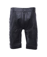 Mens Cow Leather Shorts Black Casual 4 Pockets Short Zipper Fly Clubwear... - $1,512.00 MXN