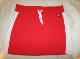 Tommy Hilfiger Sport Side Stripe Cotton Knit Skirt Red/White Size L - £19.47 GBP