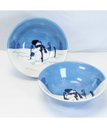 Canterbury Potteries Snow Valley Serving Bowls Christmas  9 3/4&quot;  Lot of... - £25.79 GBP