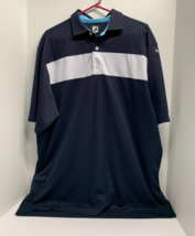 Footjoy Foot Joy Mens Size XL Blue White Polo Shirt Top 1/2 Button Casua... - £15.73 GBP