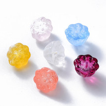 10 Glass Lotus Pod Beads Assorted Lot Flower Bead Findings Mixed Set 11mm - £4.50 GBP