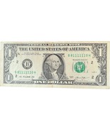 $1 One Dollar Bill B 81111110 H trinary 6 in a row 6oak fancy serial fli... - £39.97 GBP