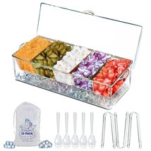 Chilled Condiment Server, Clear Garnish Tray With Lid For Bar For Parties With 5 - £44.09 GBP