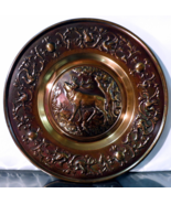 10&quot; Pressed Copper Wall Display Plate, Elk scene, Made in Holland - £12.21 GBP