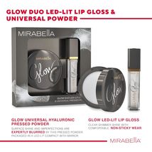 Mirabella LED-Lit Lip Gloss & Universal Hyaluronic Pressed Powder Glow Duo  image 3