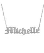 Galaxy Gold GG 14K Solid White Gold Personalized Name Necklace for Women... - $564.29