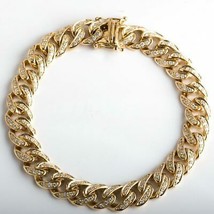 3 Carat  Men&#39;s Miami Cuban Curb Link Diamond Bracelet 14k Solid Yellow Gold - £4,142.30 GBP