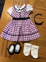 American Girl Maryellen Gingham School Outfit Complete Shoes Headband Socks Lot - £69.66 GBP