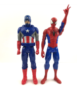 Spiderman Captain America Superhero Marvel HASBRO 2013 2014 12&quot; Action F... - $183.76 MXN