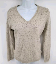 Cashmere Charter Club Luxury Sweater Size S Speckled V-neck Gray - £26.04 GBP