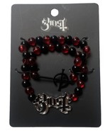 GHOST Band Grucifix Logo Black And Red Rosary Beads Bracelet Set - £19.43 GBP