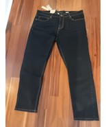 CALVIN KLEIN MEN&#39;S SILM STRAIGHT DARK BLUE DENIM JEANS 38X30 COTTON $79 NWT - $28.60