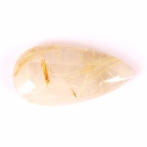 100% Natural 14.73 Carats TCW Golden Rutile Quartz Pear Cabochon Super Q... - $305.80 MXN