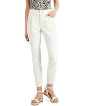 MSRP $80 Inc International Concepts Folded-Waist Tapered Pants White Size 14 - £21.04 GBP