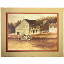 Litho Print Arthur A Kaplan USA The Old Wagon 11” x 14” Country Farmhouse 1980 - £17.53 GBP