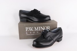 NOS Vintage 90s Streetwear Womens 10.5 D Chunky Heeled Leather Shoes Bla... - $115.51 CAD