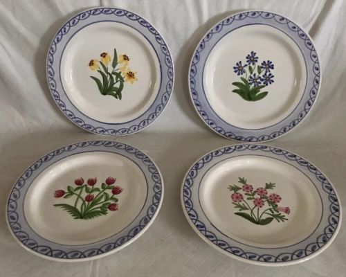 4 Jay Willfred Andrea by Sadek Portugal Wildflower Salad Luncheon Plates 7.75” - $39.99