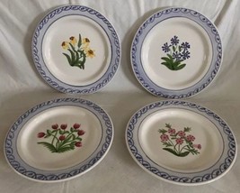 4 Jay Willfred Andrea by Sadek Portugal Wildflower Salad Luncheon Plates 7.75” - £32.07 GBP