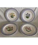 4 Jay Willfred Andrea by Sadek Portugal Wildflower Salad Luncheon Plates... - £32.16 GBP