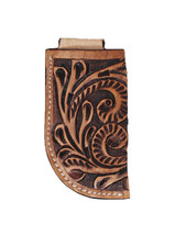Western 4&quot; Antique Floral Tooled Leather Knife Sheath with Belt Loop 29R... - $492.06 MXN