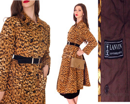 Jeanne Lanvin Paris Mob Wife Trench Coat RARE VTG 70s Pheasant Feathers ... - $742.50