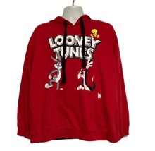 Looney Tunes Hoodie 2XL Pullover Jacket Red Bugs Bunny Tweety Bird Sylve... - $13.20